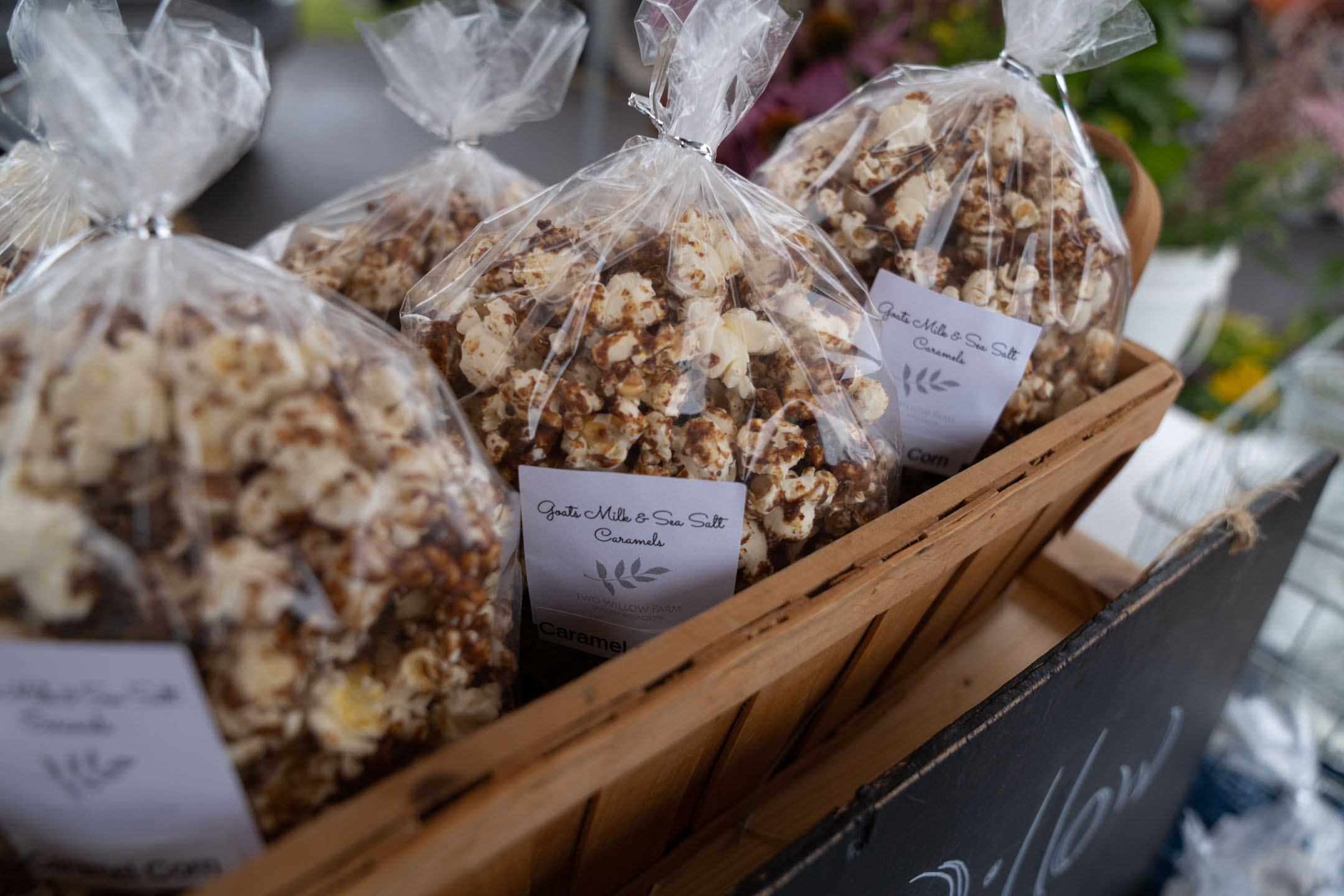 Home made goat milk & sea salt caramel popcorn.